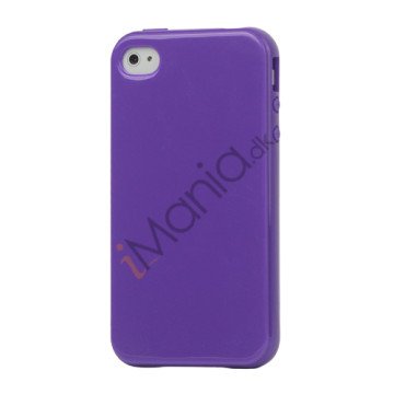 Blankt ensfarvet cover til iPhone 4 og iPhone 4S (TPU) - Lilla