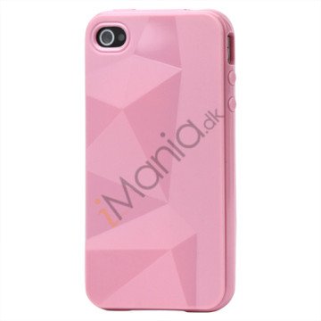 TPU cover til iPhone 4 og 4S med tredimensionelt mønster - Pink