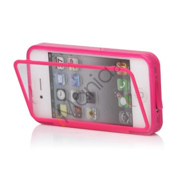 Dobbelt iPhone 4 / 4S Cover til både for- og bagside i TPU gummi - Rose, Rose