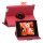 Drejes 360 grader, Folio Canvas Stand Case med Stylus til iPad 2. 3. 4. Generation - Rose