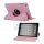 360 Degree Rotary Lædertaske Cover til iPad Mini - Pink