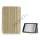 Stripe Wood Læder Case Cover med Stand til iPad Mini - Beige