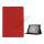 Litchi Folio Lædertaske Cover med Stand til iPad Mini - Rød