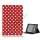 Polka Dot Læderetui Cover Folio Stand til iPad Mini-Hvid / Rød