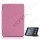 Tri-Fold PU Læder Cover Med Stand Aftagelig Companion Case til iPad Mini - Pink