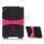 Rugged Wave Mønster Silikone og plast Hybrid Case Stand the iPad Mini - Rose / Sort