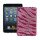 Stilfuld Zebra Stripe Bling Rhinestone Beskyttende Plastic Case til iPad Mini - Rose / Pink