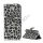 Leopard Skin Læder Magnetisk Tegnebog Case Cover med Holder til iPhone 5 - Hvid