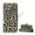 Leopard Skin Læder Magnetisk Tegnebog Case Cover med Holder til iPhone 5 - Beige