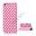 Polkaprikket Læder Stand Case iPhone 5 cover - Pink