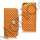 Polkaprikket Magnetisk Wallet Leather Case iPhone 5 cover - Orange