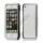 Luksus Aluminum Metal Bumper Ramme Case til iPhone 5 - Silver / Sort