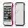 Luksus Aluminum Metal Bumper Ramme Case til iPhone 5 - Rose / Sort