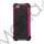 Lodrette striber Plastic og Silikone Hybrid Case til iPhone 5 - Sort / Rose