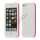 Plastic & TPU Hybrid Bumper Ramme Case til iPhone 5 - Rose / Hvid