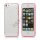 Selvlysende Transparent Plastic & TPU Combo Case iPhone 5 cover - Pink