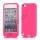 Cover med farvet home-knap Gummi silikone etui til iPod Touch 5 - Rose