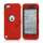 Snap-on Plastic og silikone Combo Defender taske til iPod Touch 5 - Sort / Rød
