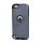 Blankt aluminum Kombineret Silikone Hard Back Case til iPod Touch 5 - Sort / Grå