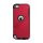 Blankt aluminum Kombineret Silikone Hard Back Case til iPod Touch 5 - Sort / Rød