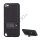 Hybrid Hard PC Back Cover TPU Frame Holder Taske til iPod Touch 5 - Sort