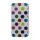 Polkaprikket iPhone 4 Cover i TPU Gummi - Farvelagt Prikker / Hvid