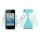 iPhone 4 4S 3D TPU Cover Med Englevinger - Babyblå