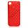Gennemsigtigt Mønstret TPU Cover Til iPhone 4 / 4S- Gennemsigtig Rød