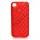 Gennemsigtigt Mønstret TPU Cover Til iPhone 4 / 4S- Gennemsigtig Rød