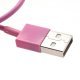 Kort USB Lightning Kabel på ca. 20cm, pink