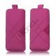 Stylish Grid Leather Pouch Case Cover med Pull Up Tab til iPhone 5 - Rose