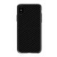 Totu kulfibermønstret TPU-cover til iPhone X, sort