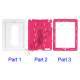 Aftagelig Defender Stand Case til iPad 2 - Hvid / Pink