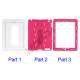 Aftagelig Defender Stand Case til iPad 2 - Hvid / Pink