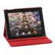 360 graders roterende Ny iPad 2 3 4 Kunstlæderetui Cover med Stand - Rød