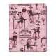 Fashion Lady PU Kunstlæder Stand Case Smart Cover til iPad 2 3 4 - Pink