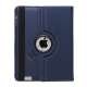 Drejes 360 grader, Folio Canvas Stand Case med Stylus til iPad 2. 3. 4. Generation - Blue