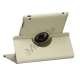 Drejes 360 grader, Folio Canvas Stand Case med Stylus til iPad 2. 3. 4. Generation - Beige