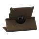 Drejes 360 grader, Folio Canvas Stand Case med Stylus til iPad 2. 3. 4. Generation - Brown