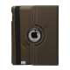 Drejes 360 grader, Folio Canvas Stand Case med Stylus til iPad 2. 3. 4. Generation - Brown