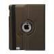 Drejes 360 grader, Folio Canvas Stand Case med Stylus til iPad 2. 3. 4. Generation - Brown