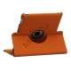 Drejes 360 grader, Folio Canvas Stand Case med Stylus til iPad 2. 3. 4. Generation - Orange