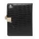 Hermes Folio Style Krokodille Kunstlæder Taske Cover Holder til iPad 2. 3. 4. Generation - Sort