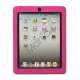 Snap-on Defender Case Cover med holder til iPad 2 den nye iPad - Sort / Rose