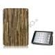 Folio Style Wood Skin PU Læder Case Cover til iPad Mini - Grå