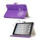 Elegant Dandelion Litchi Læder Stand Case Cover til iPad Mini - Lilla / Hvid