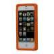 Glitter Smykkesten Indlagt Silikone Cover Case til iPhone 5 - Orange