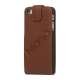 Lodret Litchi Læder Flip Case Cover med indbygget Stand til iPhone 5