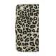 Leopard Skin Læder Magnetisk Tegnebog Case Cover med Holder til iPhone 5 - Beige