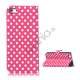 Polkaprikket Læder Stand Case iPhone 5 cover - Rose